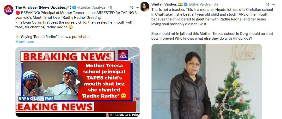 Christian teacher tapes mouth of Hindu student